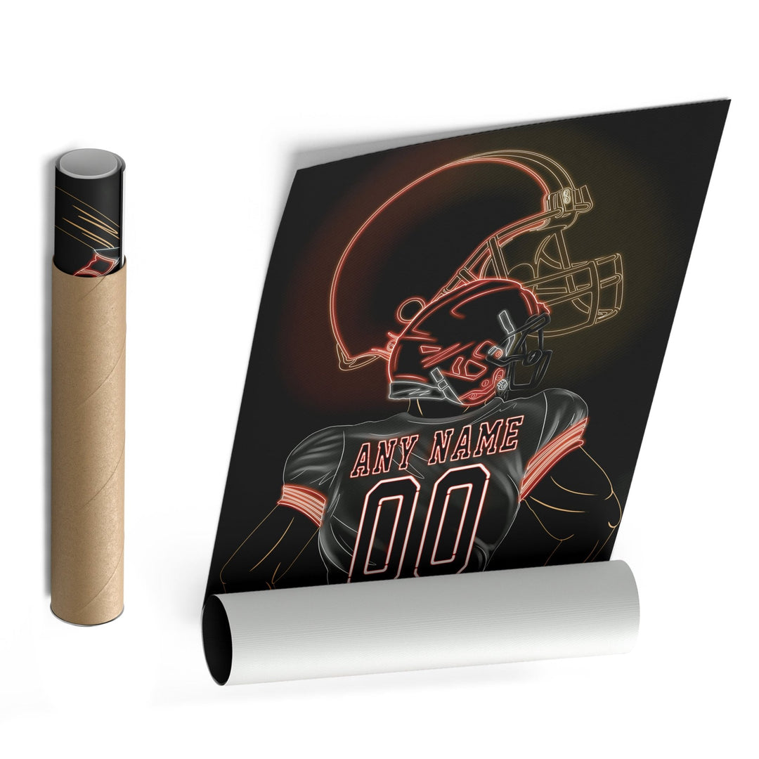 Cleveland Browns Personalized Jersey Canvas | Neon Wall Art - CanvasNeon