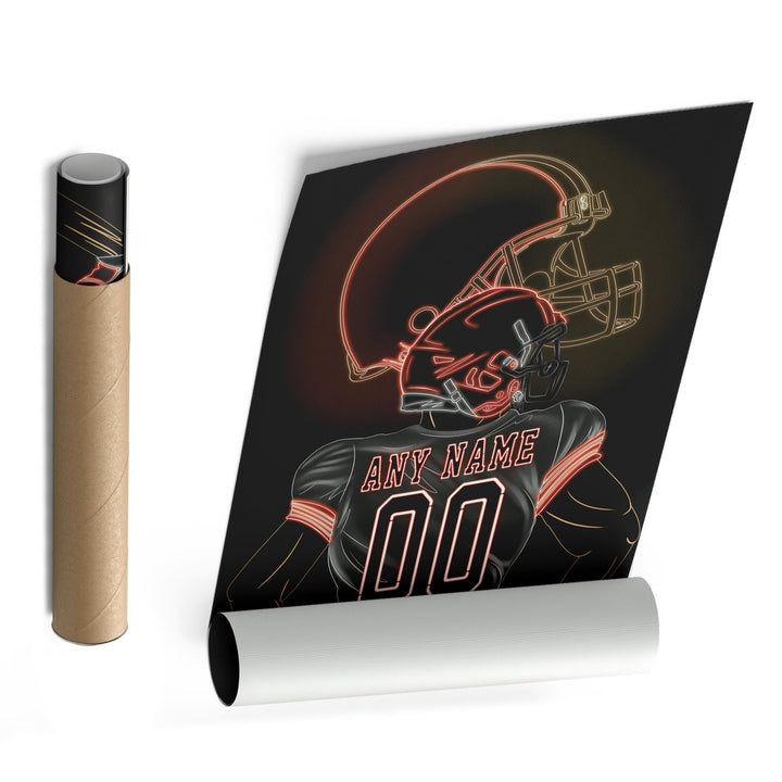 Cleveland Browns Personalized Jersey Canvas | Neon Wall Art - CanvasNeon