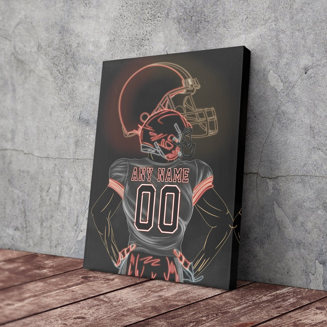 Cleveland Browns Personalized Jersey Canvas | Neon Wall Art - CanvasNeon