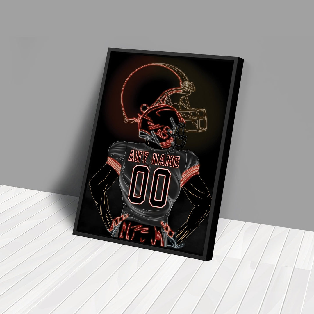 Cleveland Browns Personalized Jersey Canvas | Neon Wall Art - CanvasNeon