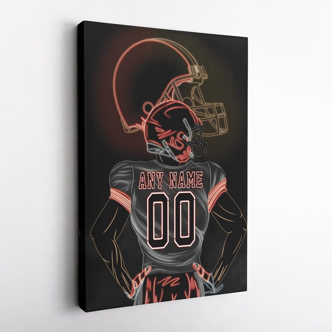 Cleveland Browns Personalized Jersey Canvas | Neon Wall Art - CanvasNeon