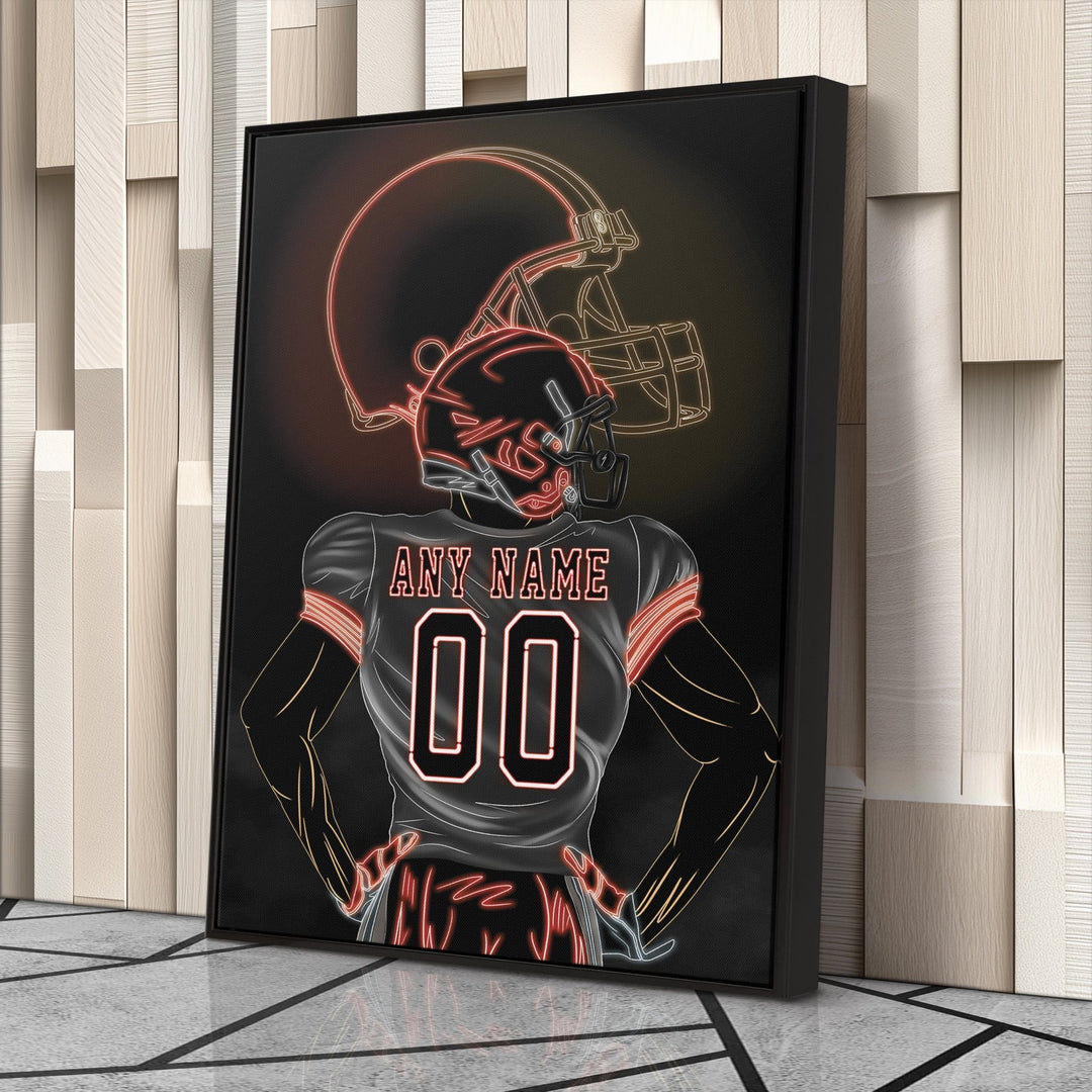 Cleveland Browns Personalized Jersey Canvas | Neon Wall Art - CanvasNeon