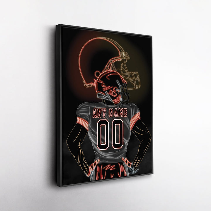 Cleveland Browns Personalized Jersey Canvas | Neon Wall Art - CanvasNeon