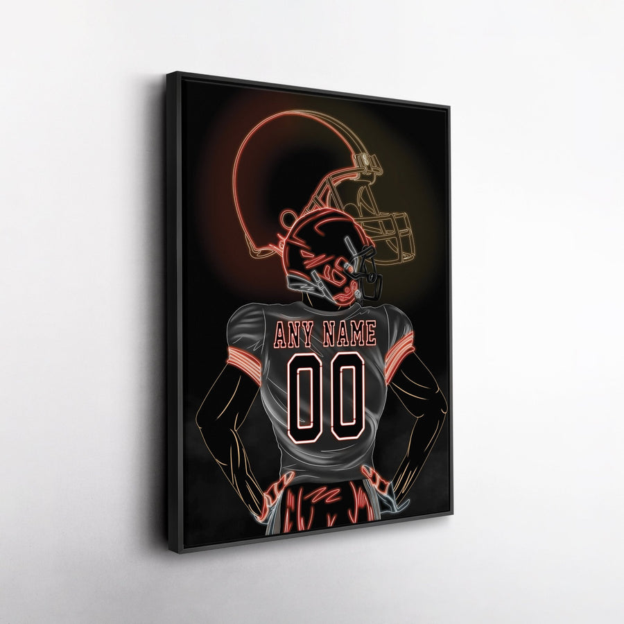 Cleveland Browns Personalized Jersey Canvas | Neon Wall Art - CanvasNeon