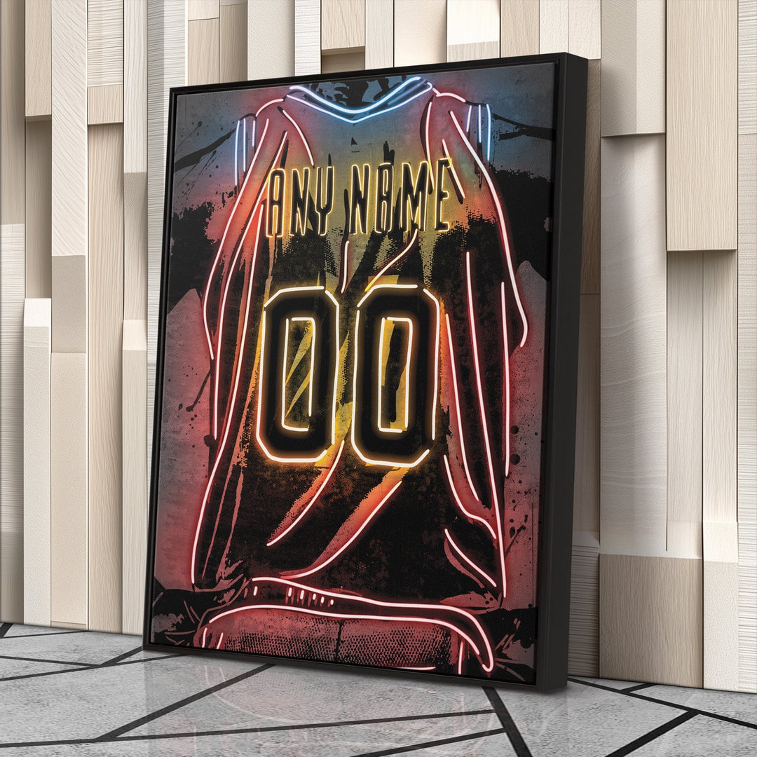 Cleveland Cavaliers Custom Jersey Canvas | Neon Wall Art - CanvasNeon