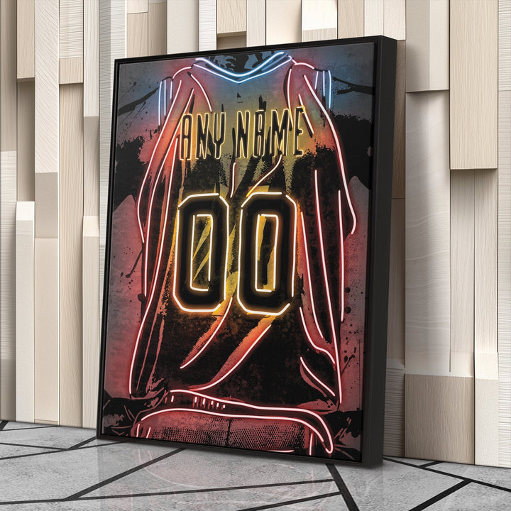 Cleveland Cavaliers Custom Jersey Canvas | Neon Wall Art - CanvasNeon