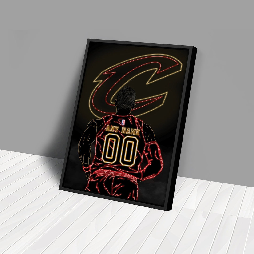 Cleveland Cavaliers Personalized Jersey Canvas | Neon Wall Art - CanvasNeon