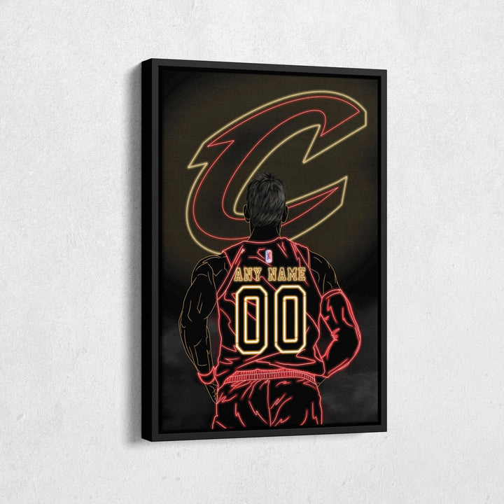 Cleveland Cavaliers Personalized Jersey Canvas | Neon Wall Art - CanvasNeon