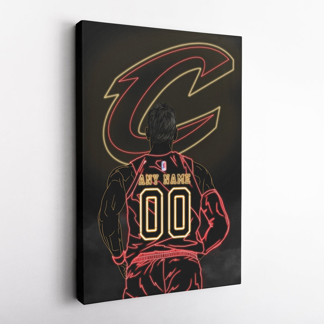 Cleveland Cavaliers Personalized Jersey Canvas | Neon Wall Art - CanvasNeon