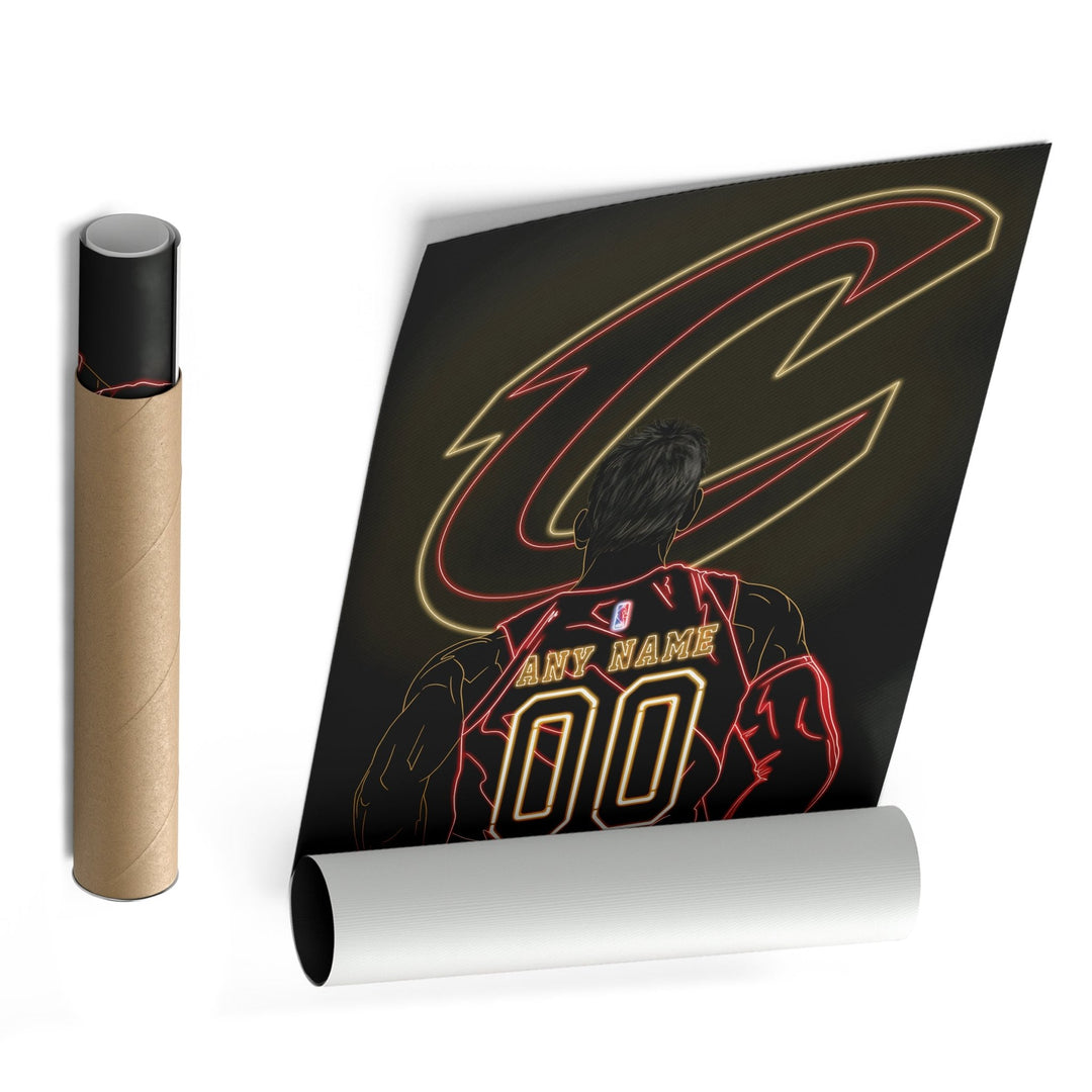 Cleveland Cavaliers Personalized Jersey Canvas | Neon Wall Art - CanvasNeon