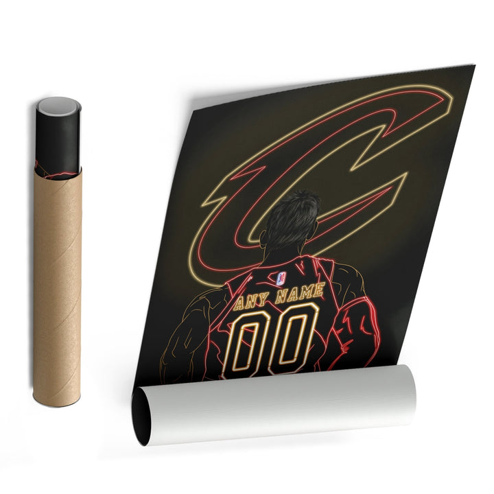 Cleveland Cavaliers Personalized Jersey Canvas | Neon Wall Art - CanvasNeon