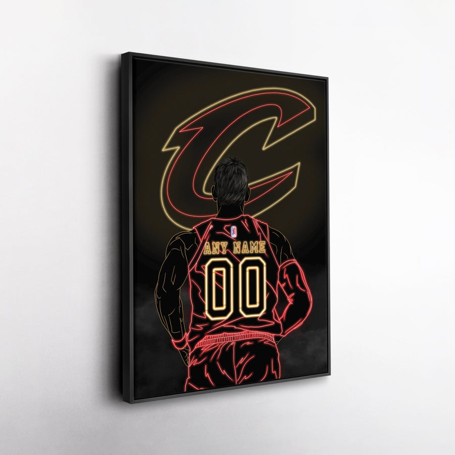 Cleveland Cavaliers Personalized Jersey Canvas | Neon Wall Art - CanvasNeon