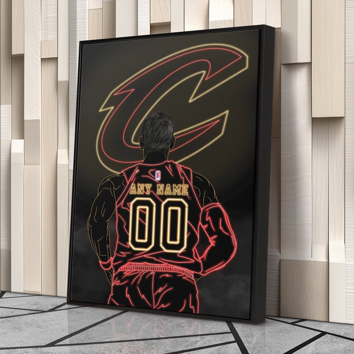 Cleveland Cavaliers Personalized Jersey Canvas | Neon Wall Art - CanvasNeon