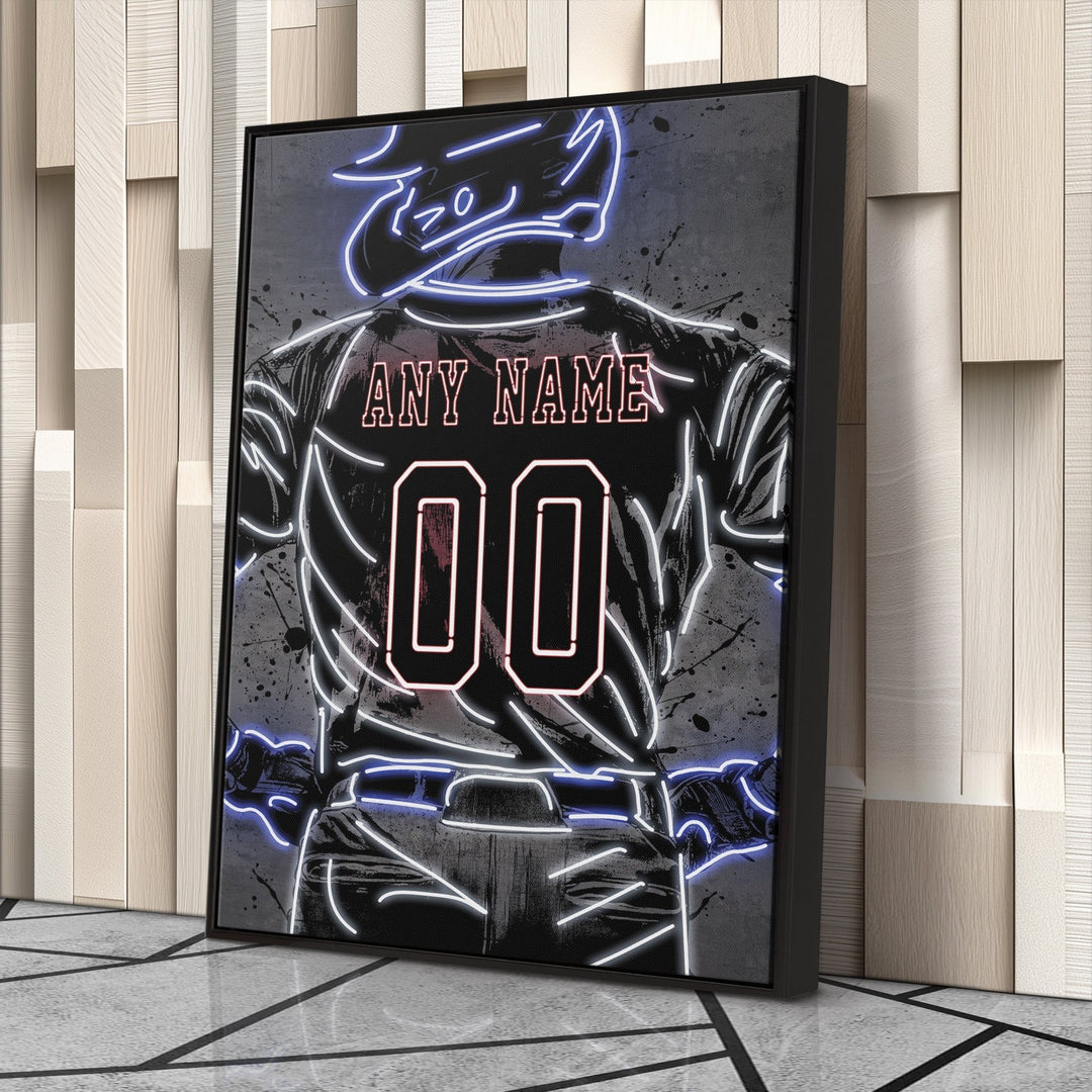 Cleveland Guardians Custom Jersey Canvas | Neon Wall Art - CanvasNeon