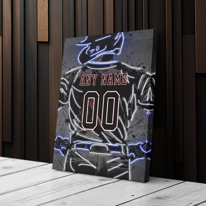 Cleveland Guardians Custom Jersey Canvas | Neon Wall Art - CanvasNeon