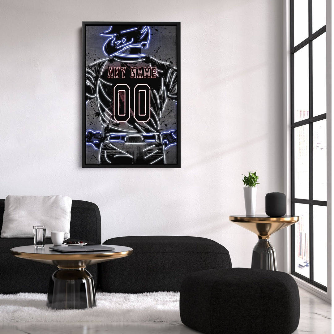 Cleveland Guardians Custom Jersey Canvas | Neon Wall Art - CanvasNeon