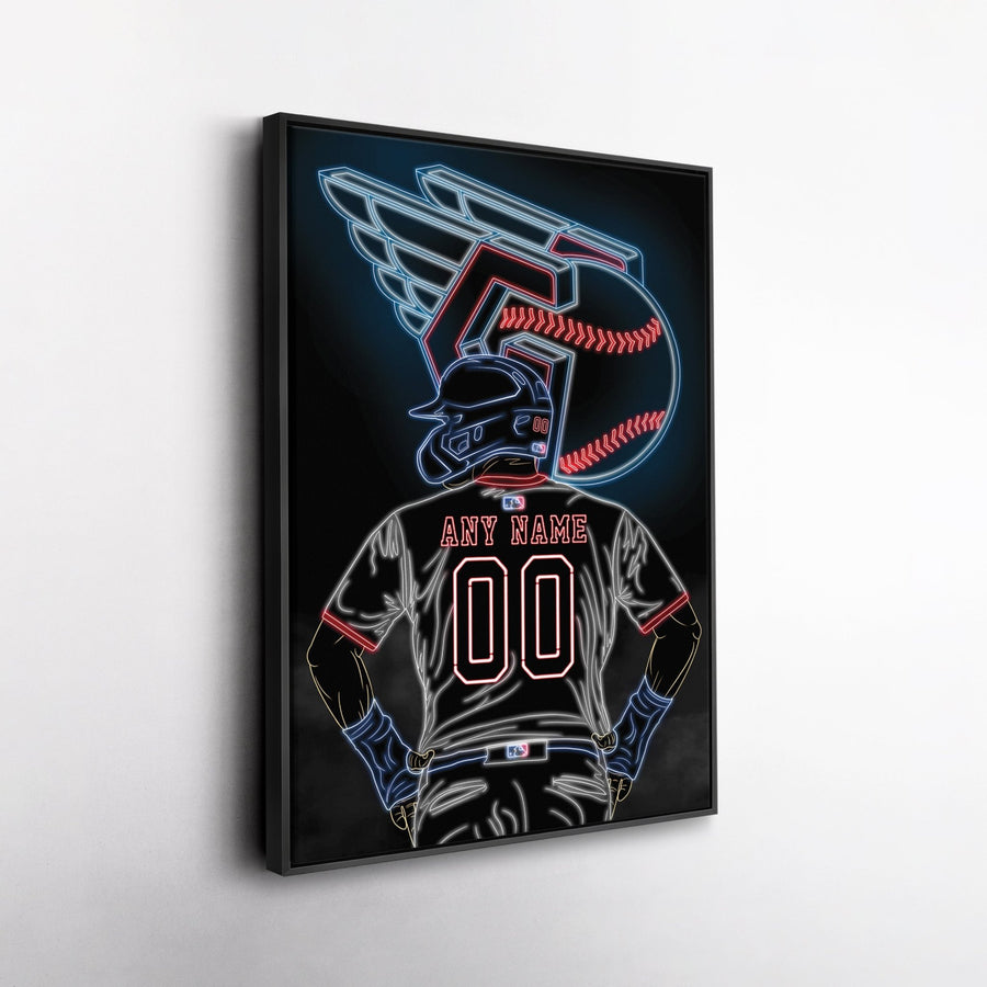 Cleveland Guardians Personalized Jersey Canvas | Neon Wall Art - CanvasNeon