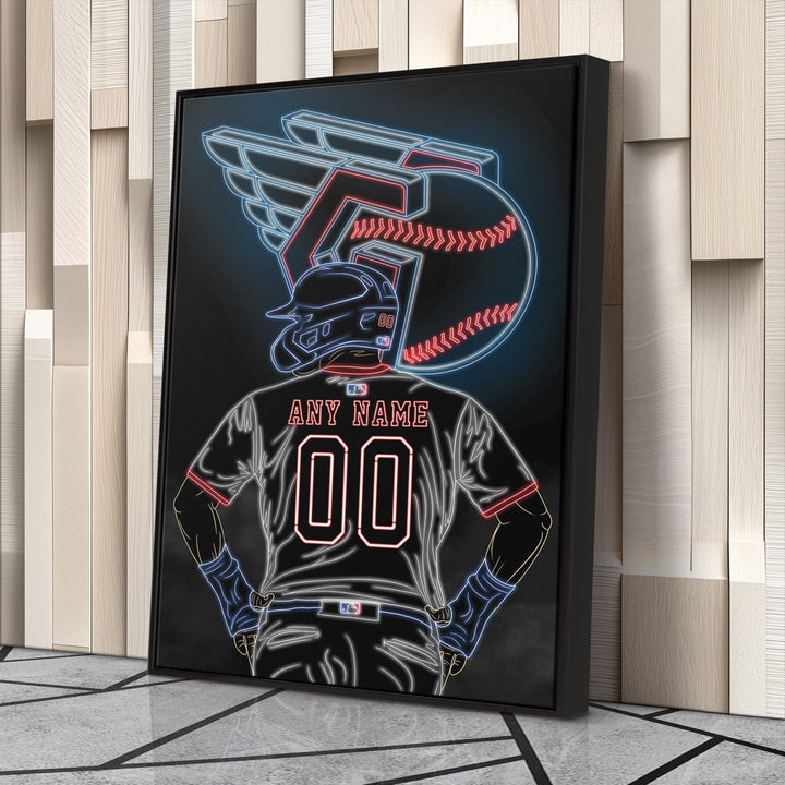 Cleveland Guardians Personalized Jersey Canvas | Neon Wall Art - CanvasNeon