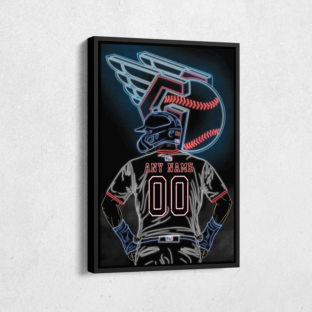 Cleveland Guardians Personalized Jersey Canvas | Neon Wall Art - CanvasNeon