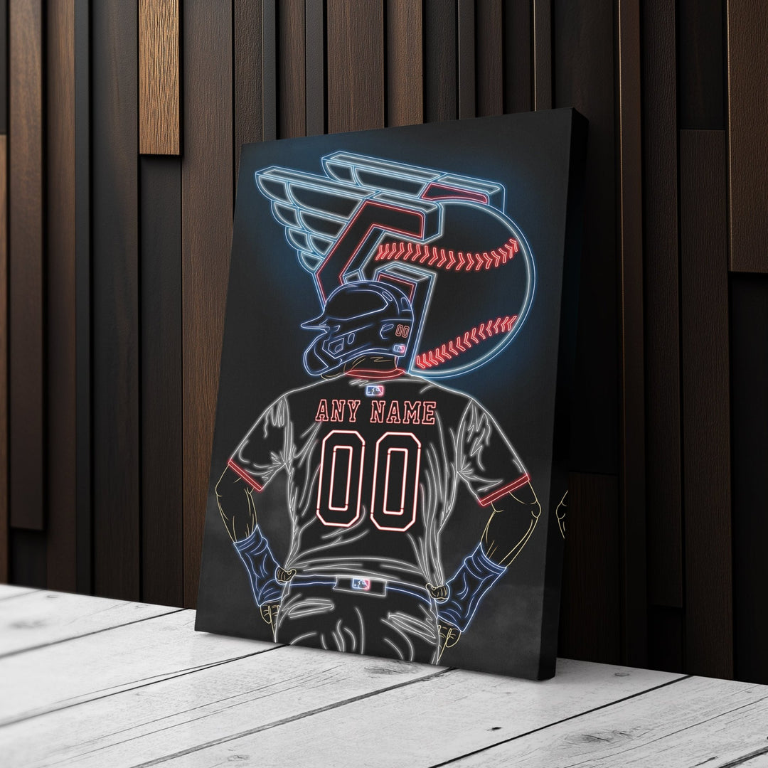 Cleveland Guardians Personalized Jersey Canvas | Neon Wall Art - CanvasNeon