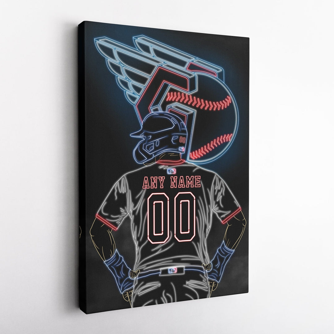 Cleveland Guardians Personalized Jersey Canvas | Neon Wall Art - CanvasNeon