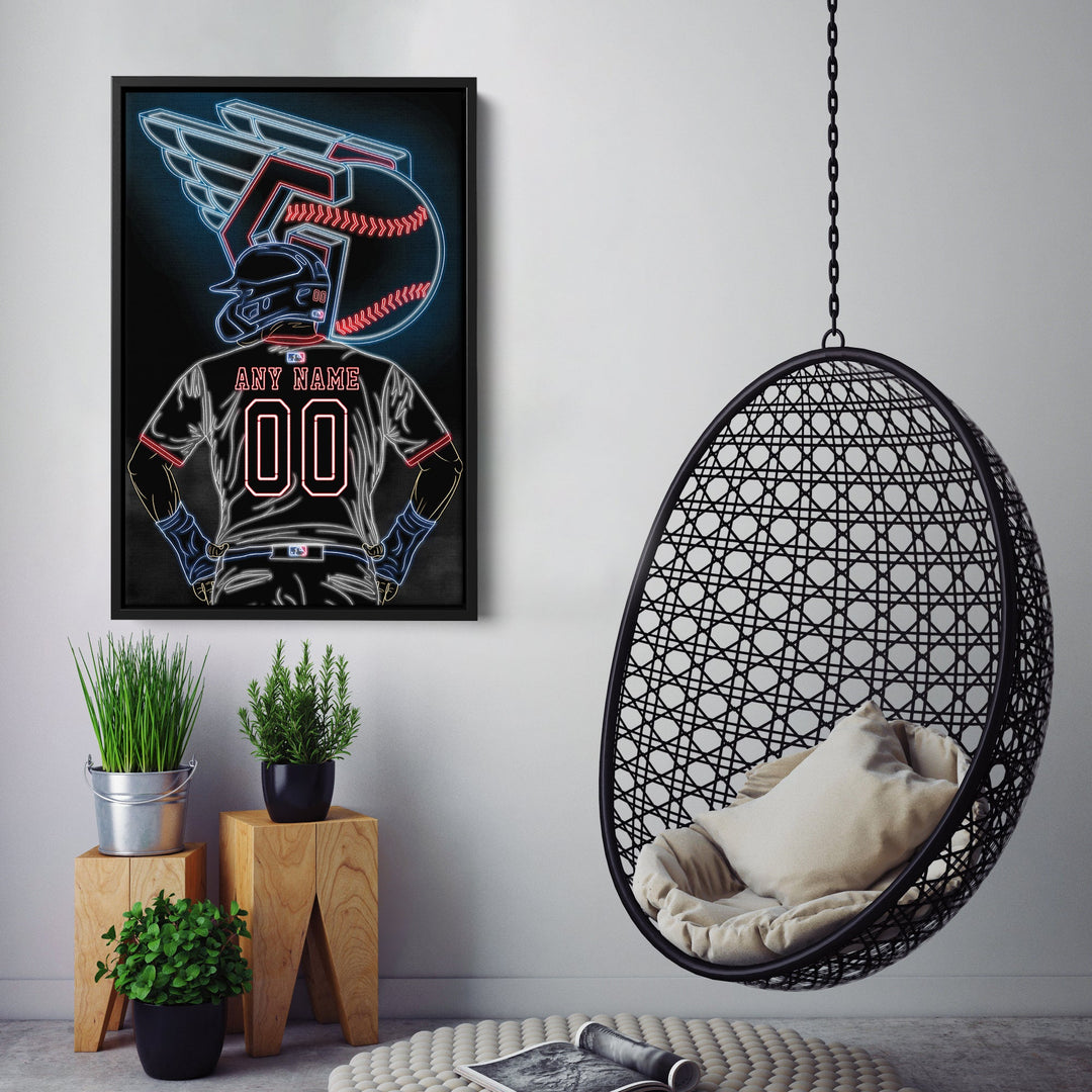 Cleveland Guardians Personalized Jersey Canvas | Neon Wall Art - CanvasNeon