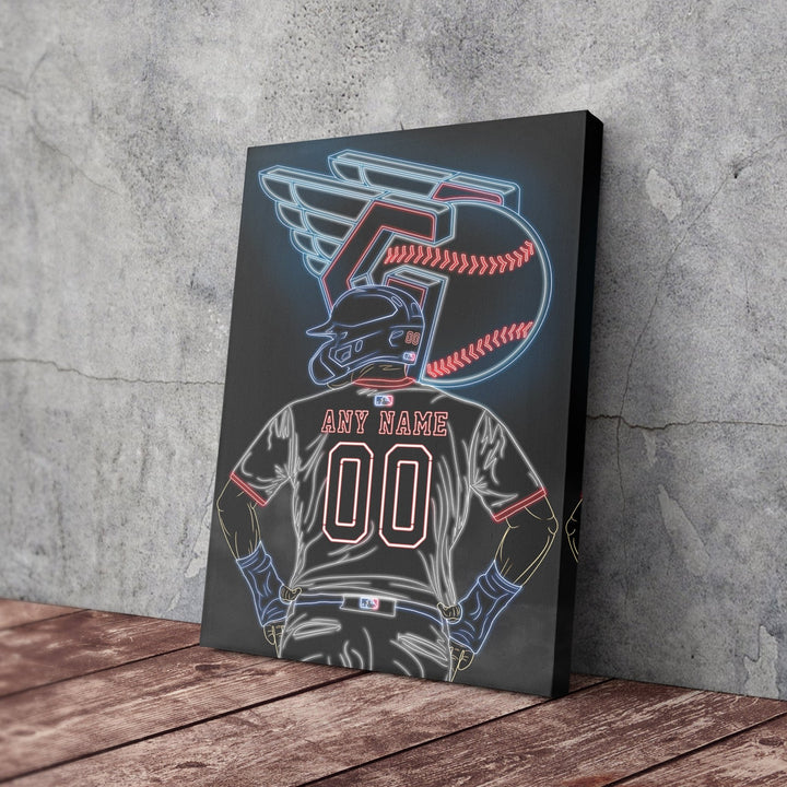 Cleveland Guardians Personalized Jersey Canvas | Neon Wall Art - CanvasNeon