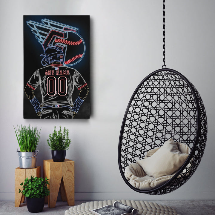 Cleveland Guardians Personalized Jersey Canvas | Neon Wall Art - CanvasNeon