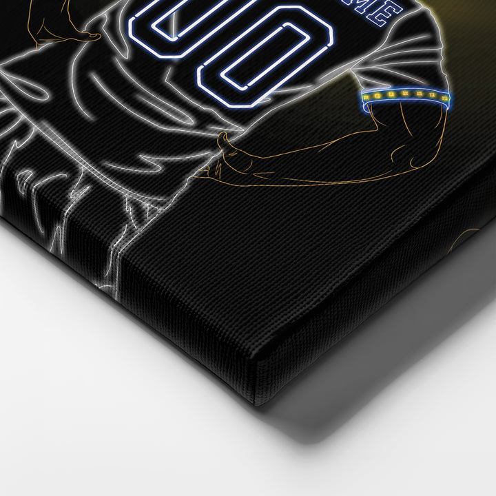 LA Galaxy Personalized Jersey Canvas | Neon Wall Art