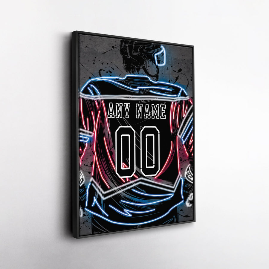 Colorado Avalanche Custom Jersey Canvas | Neon Wall Art - CanvasNeon