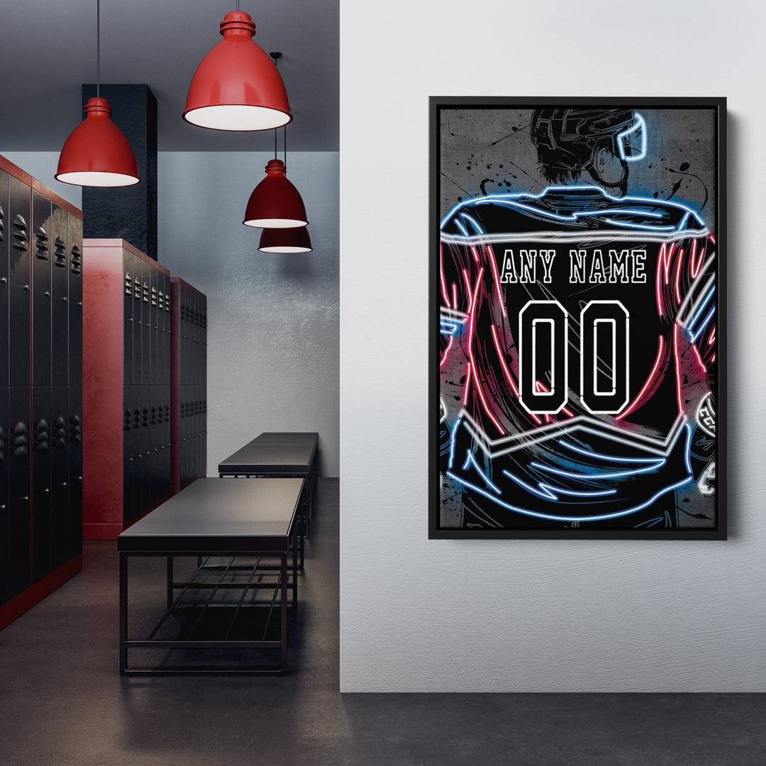 Colorado Avalanche Custom Jersey Canvas | Neon Wall Art - CanvasNeon