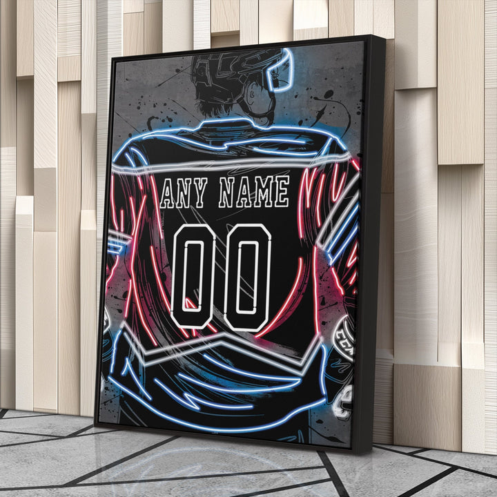 Colorado Avalanche Custom Jersey Canvas | Neon Wall Art - CanvasNeon
