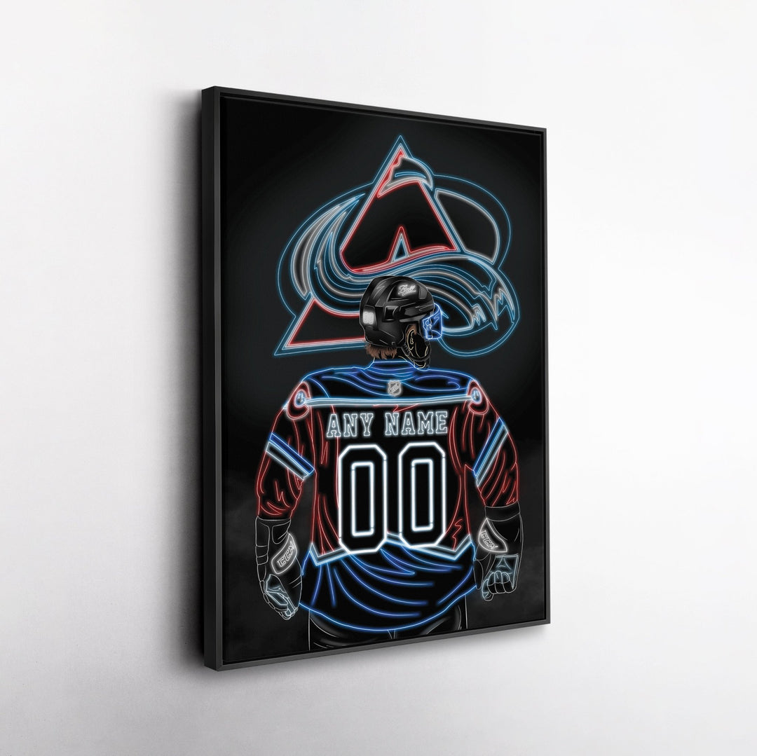 Colorado Avalanche Personalized Jersey Canvas | Neon Wall Art - CanvasNeon