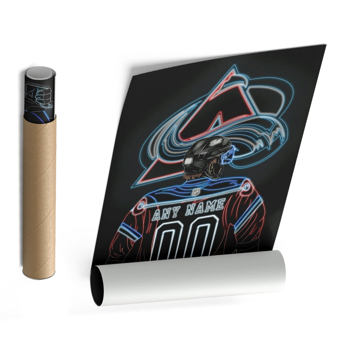 Colorado Avalanche Personalized Jersey Canvas | Neon Wall Art - CanvasNeon