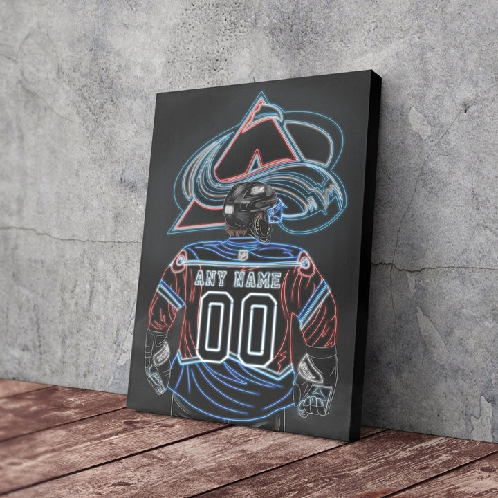 Colorado Avalanche Personalized Jersey Canvas | Neon Wall Art - CanvasNeon