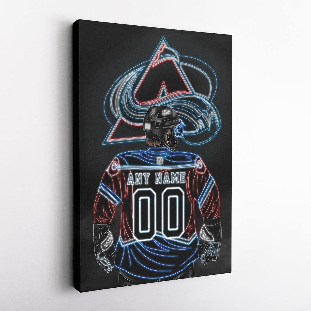 Colorado Avalanche Personalized Jersey Canvas | Neon Wall Art - CanvasNeon