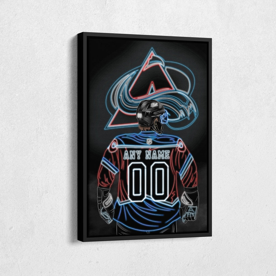 Colorado Avalanche Personalized Jersey Canvas | Neon Wall Art - CanvasNeon