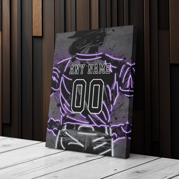 Colorado Rockies Custom Jersey Canvas | Neon Wall Art - CanvasNeon