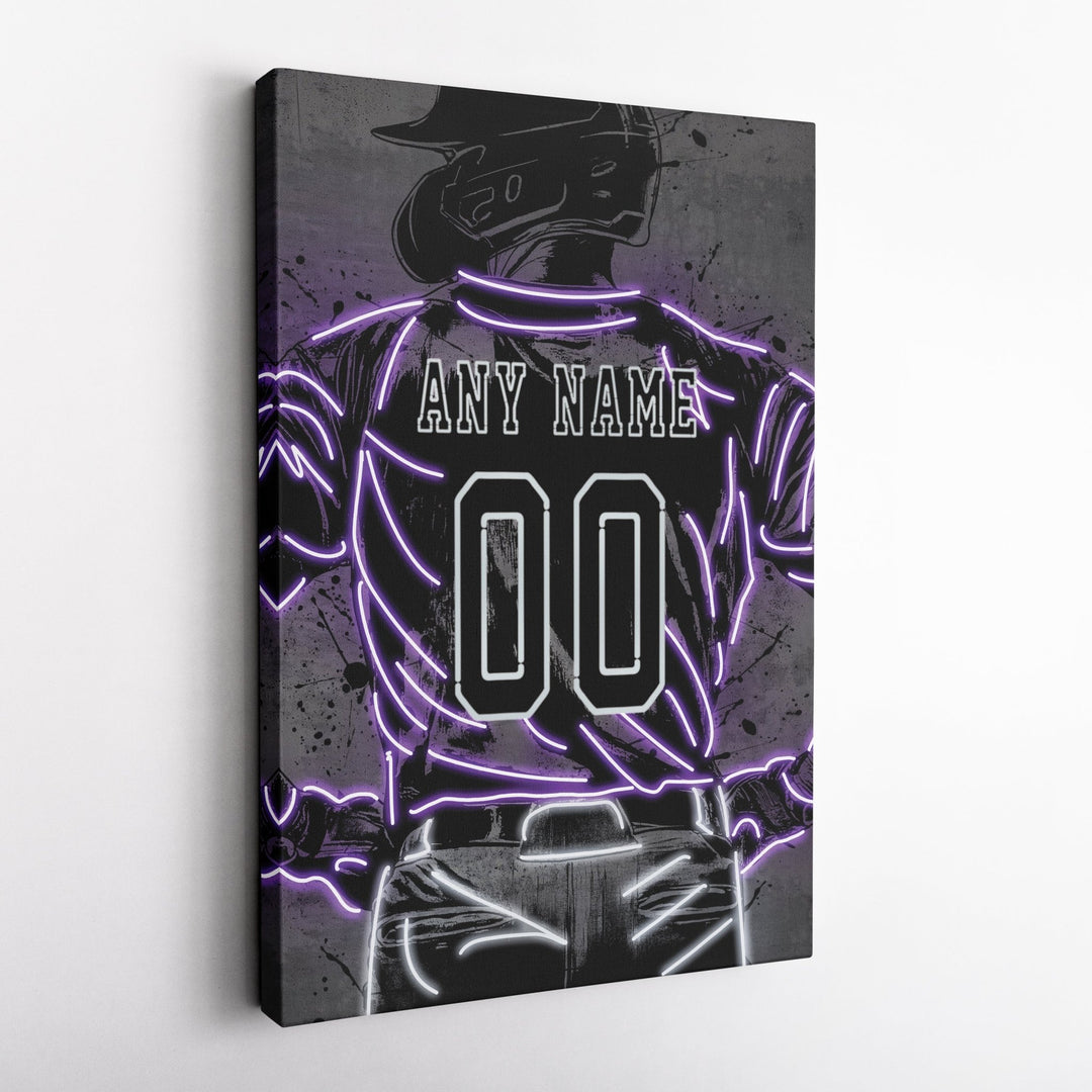 Colorado Rockies Custom Jersey Canvas | Neon Wall Art - CanvasNeon