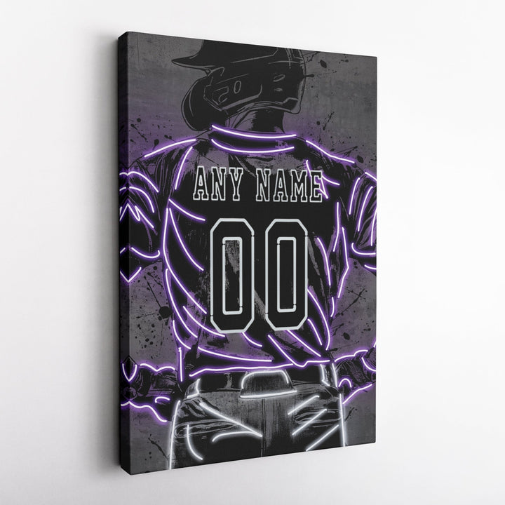 Colorado Rockies Custom Jersey Canvas | Neon Wall Art - CanvasNeon