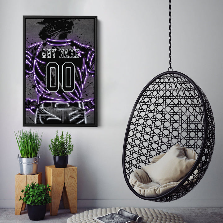 Colorado Rockies Custom Jersey Canvas | Neon Wall Art - CanvasNeon