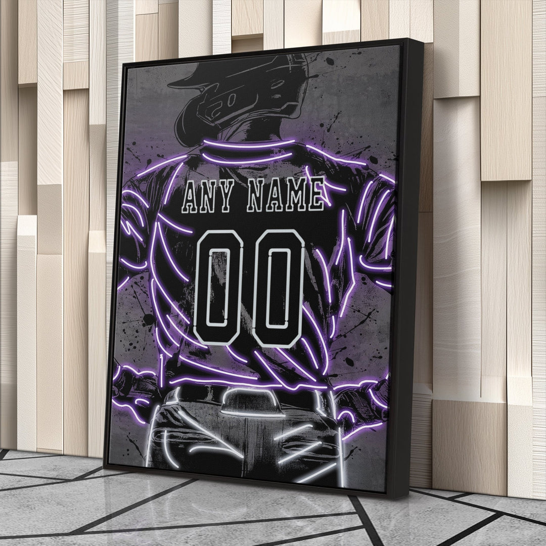 Colorado Rockies Custom Jersey Canvas | Neon Wall Art - CanvasNeon