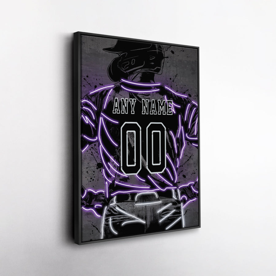 Colorado Rockies Custom Jersey Canvas | Neon Wall Art - CanvasNeon