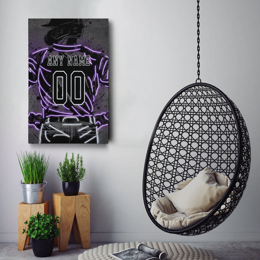 Colorado Rockies Custom Jersey Canvas | Neon Wall Art - CanvasNeon