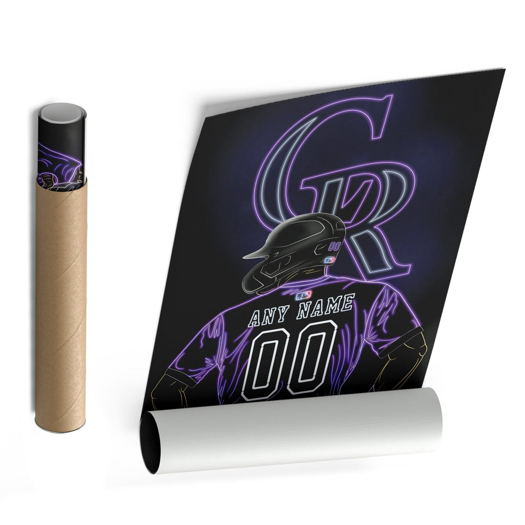 Colorado Rockies Personalized Jersey Canvas | Neon Wall Art - CanvasNeon