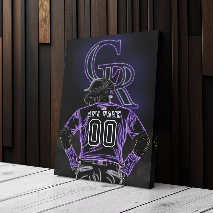 Colorado Rockies Personalized Jersey Canvas | Neon Wall Art - CanvasNeon