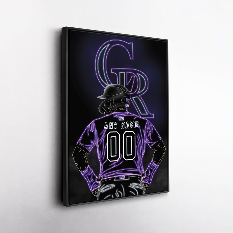 Colorado Rockies Personalized Jersey Canvas | Neon Wall Art - CanvasNeon