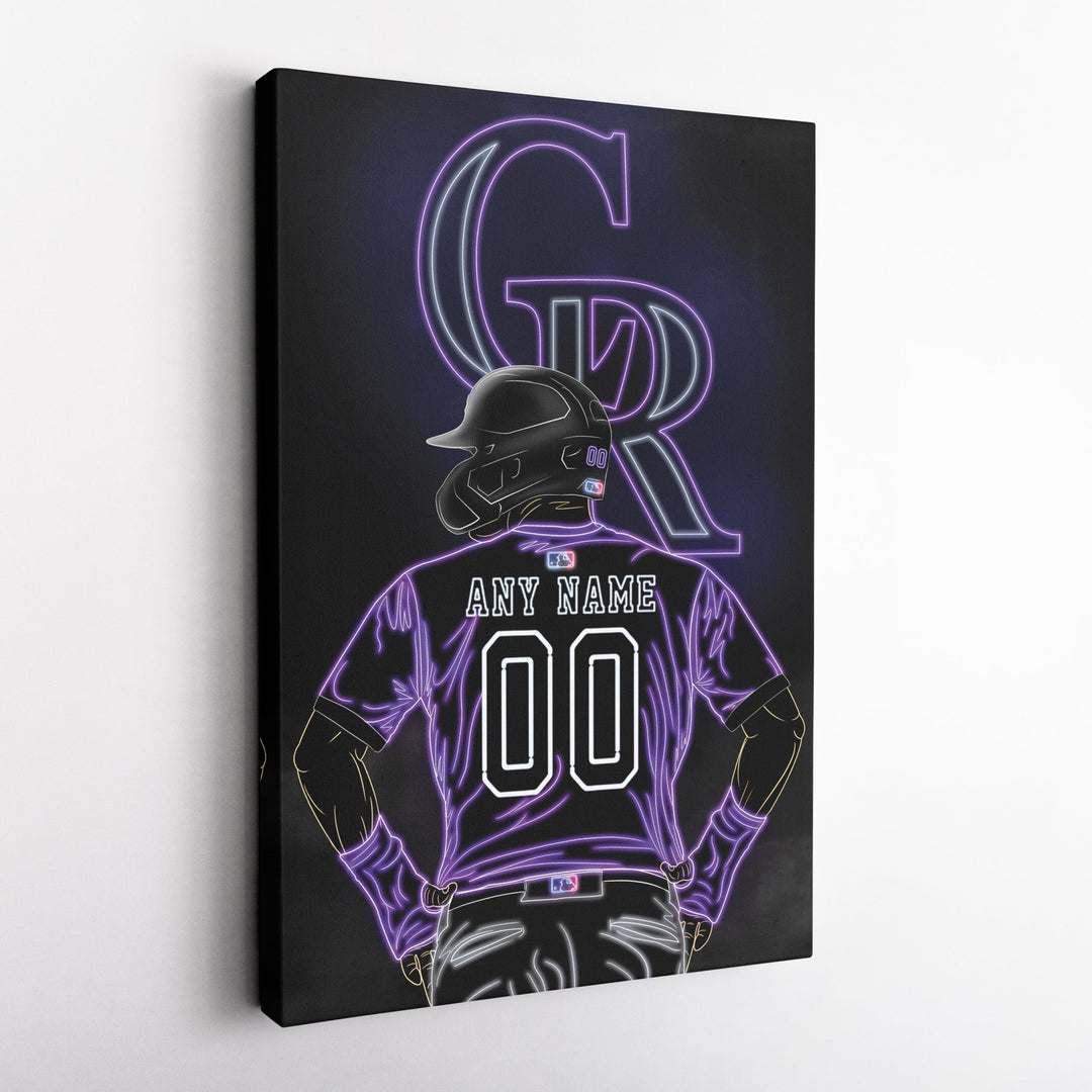 Colorado Rockies Personalized Jersey Canvas | Neon Wall Art - CanvasNeon