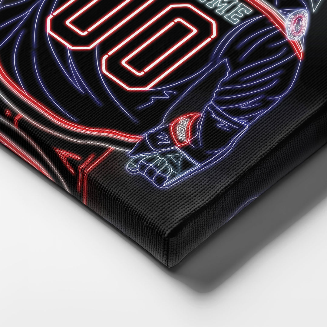 Columbus Blue Jackets Personalized Jersey Canvas | Neon Wall Art - CanvasNeon