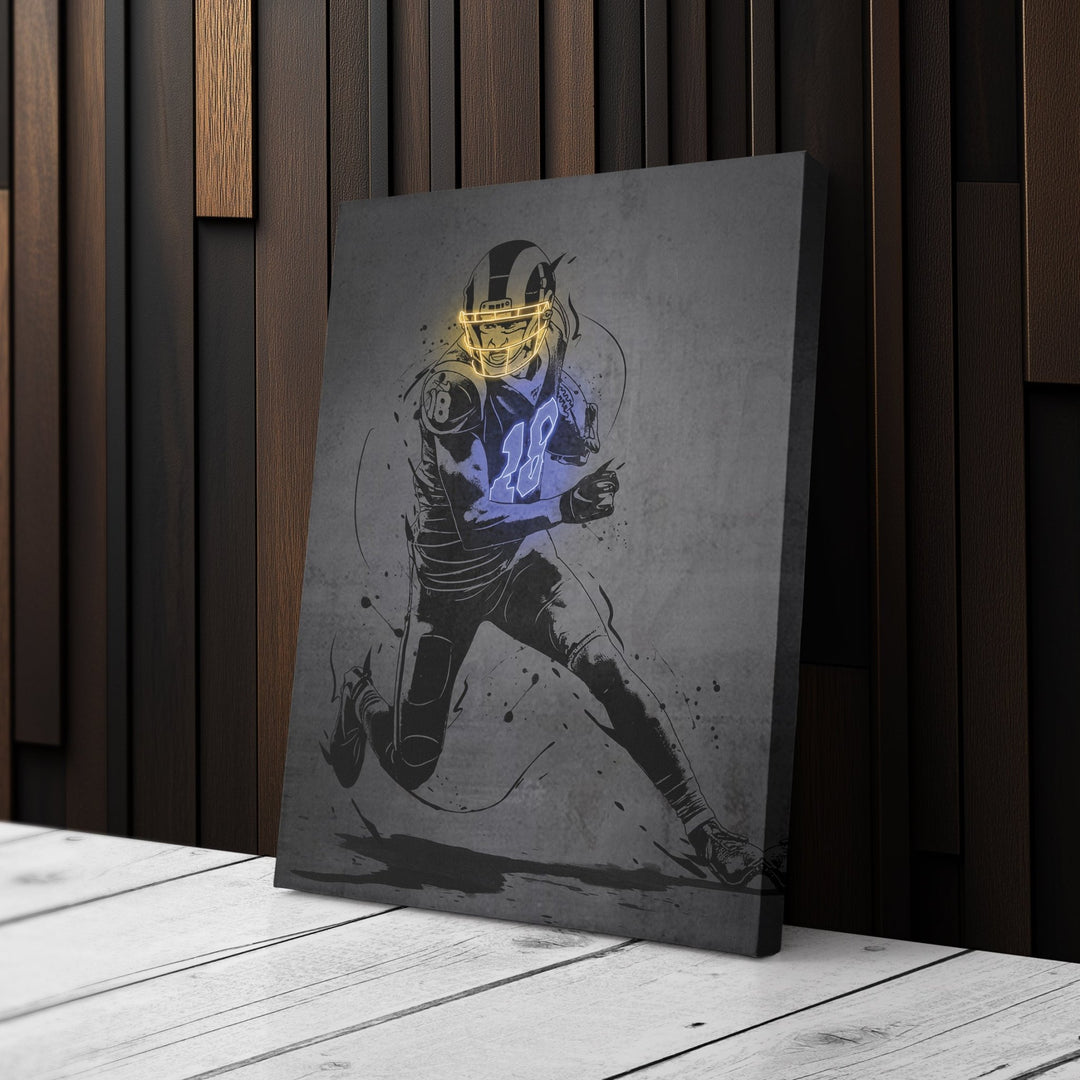 Cooper Kupp Neon Canvas Art | Modern Wall Decor for Rams Fans - CanvasNeon